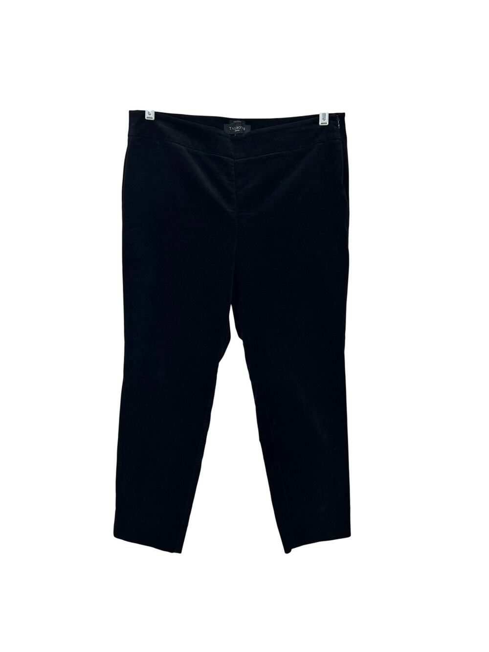 Talbots Womens Size 12 Petite Black Velvet Chatham Pants Business Old Money